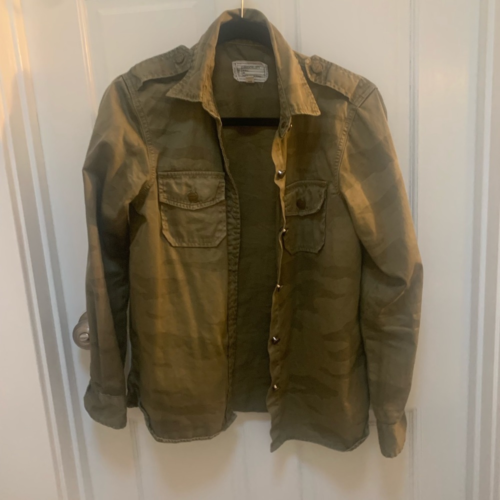 Current/Elliott Button Down Jacket - Camo Print - image 2